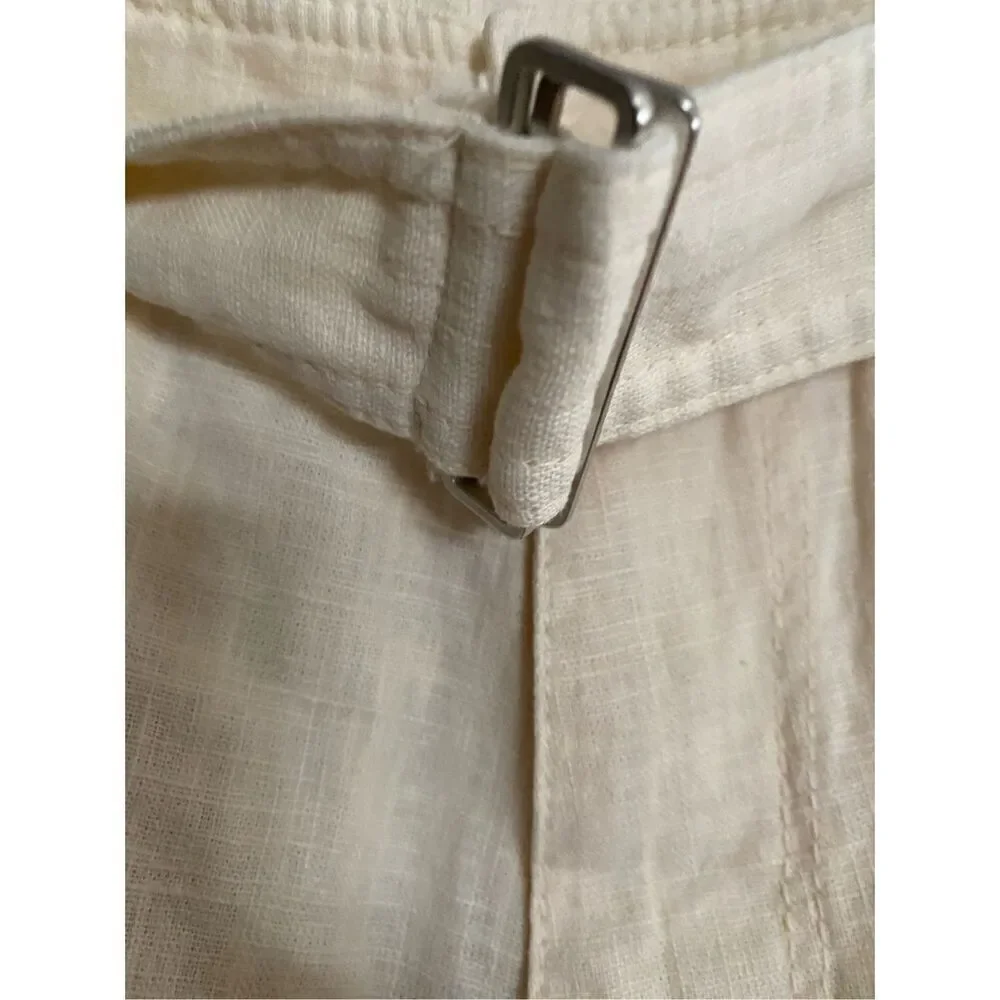 Zara NWT women’s linen blend relaxed fit belted pants size 30